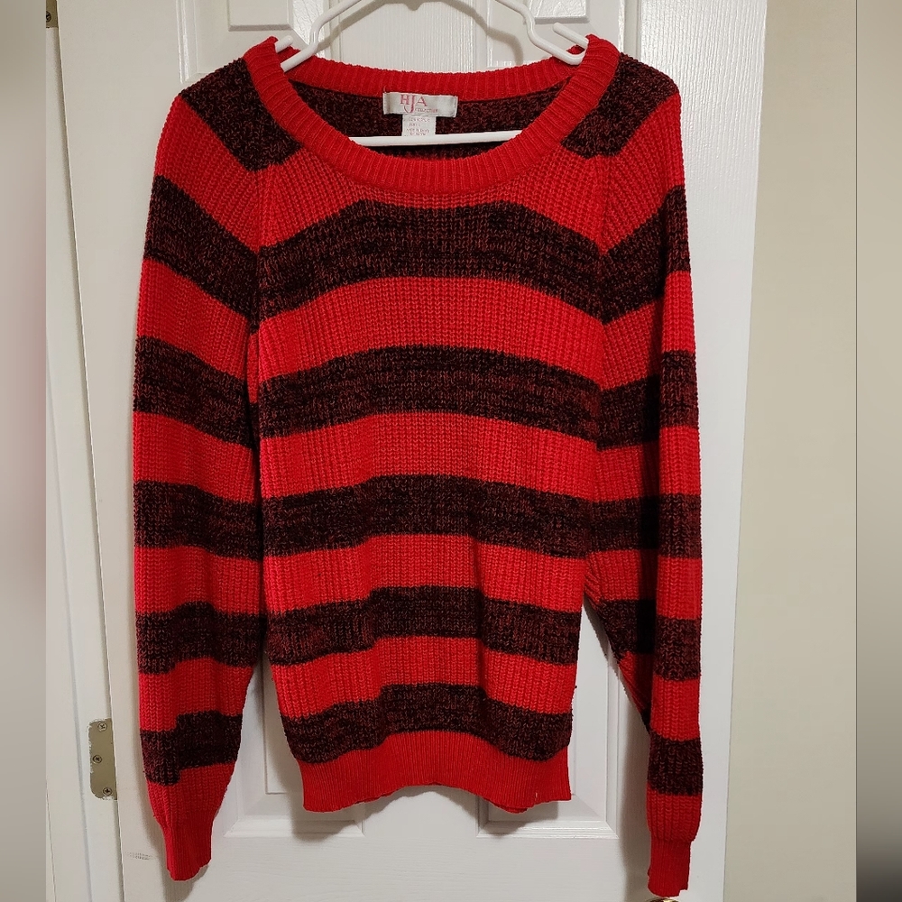Striped Red and Black Men's Sweater